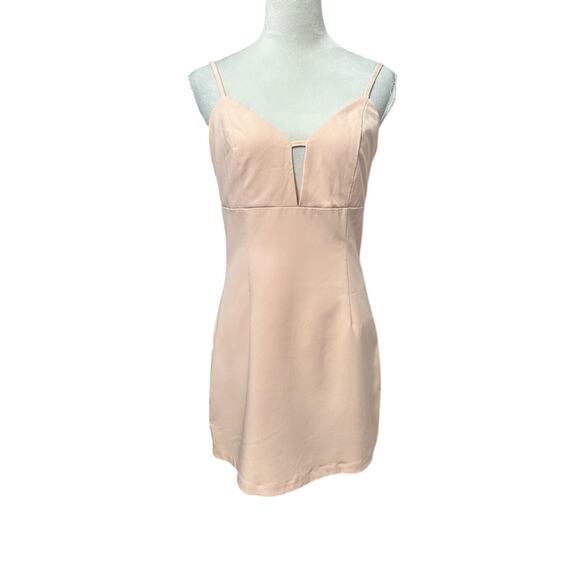 Lulus Sultry Moments Mini Sheath Dress Adjustable Straps Zip Closure Pink M NWOT - Picture 3 of 11